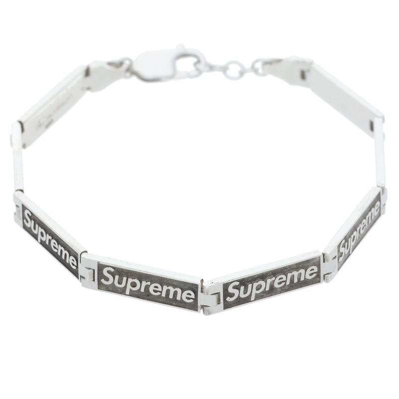 シュプリーム SUPREME ×ジェイコブ JACOB\u0026CO.   23SS  Logo Link Bracelet ロゴリンクブレスレット(しろがね色 14.82g)【604062】【OM10】【小物】【中古】bb455#rinkan*B