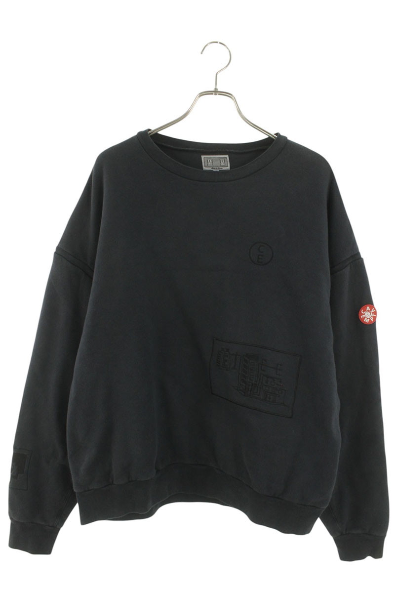 シーイー C.E　 サイズ:L フロント刺繍袖ワッペンスウェット(グレー)【604062】【BS99】【メンズ】【中古】bb14#rinkan*B