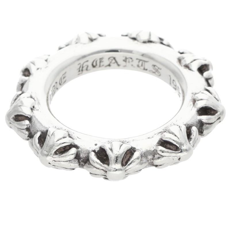 クロムハーツ Chrome Hearts 大きさ:15号  CROSS BAND はりつけ台ダンス楽隊 しろがね色輪っか(しろがね色 14.84g)【704062】【FK04】【小物】【中古】bb177#rinkan*B