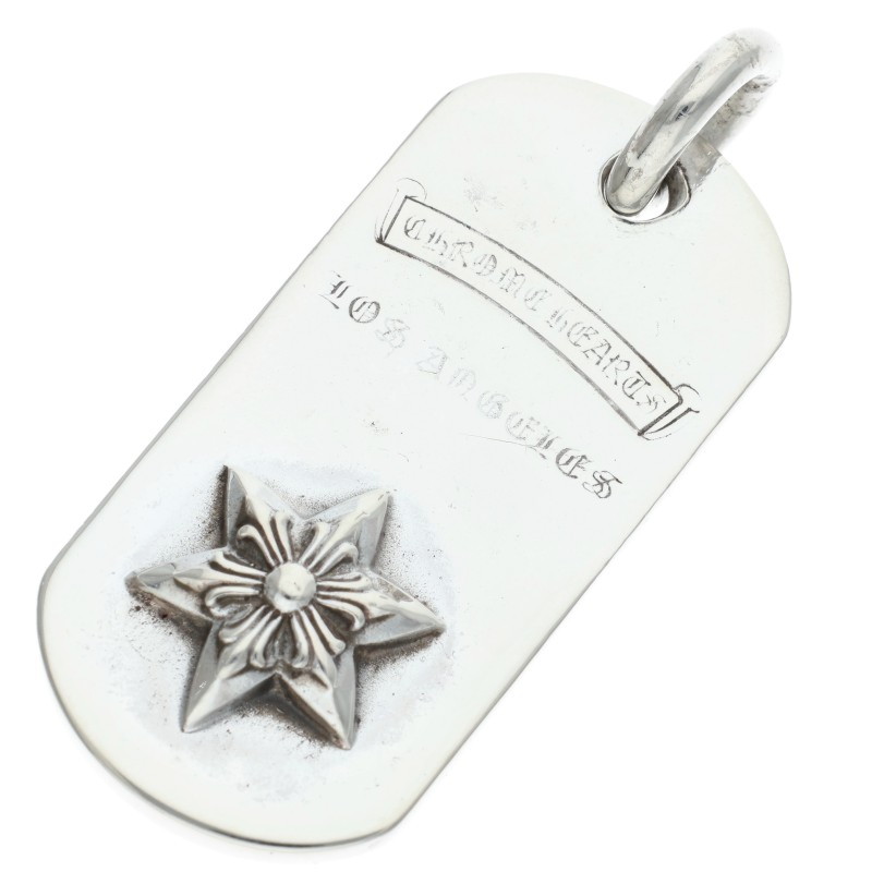 クロムハーツ Chrome Hearts   D TAG SML LTD スモールドッグタグ 天使の都市押さえるスモールドッグタグネックレストップ(しろがね色 20g)【704062】【FK04】【小物】【中古】bb76#rinkan*B
