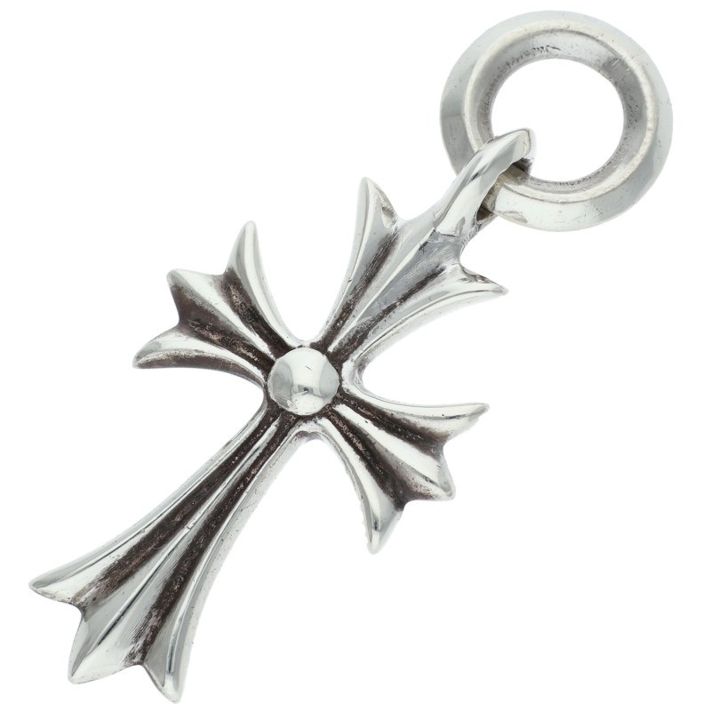 クロムハーツ Chrome Hearts　 TINY CH CROSS タイニーCHクロス チャーム シルバーネックレストップ(シルバー 3.44g)【704062】【FK04】【小物】【中古】bb455#rinkan*B ｜RINKAN