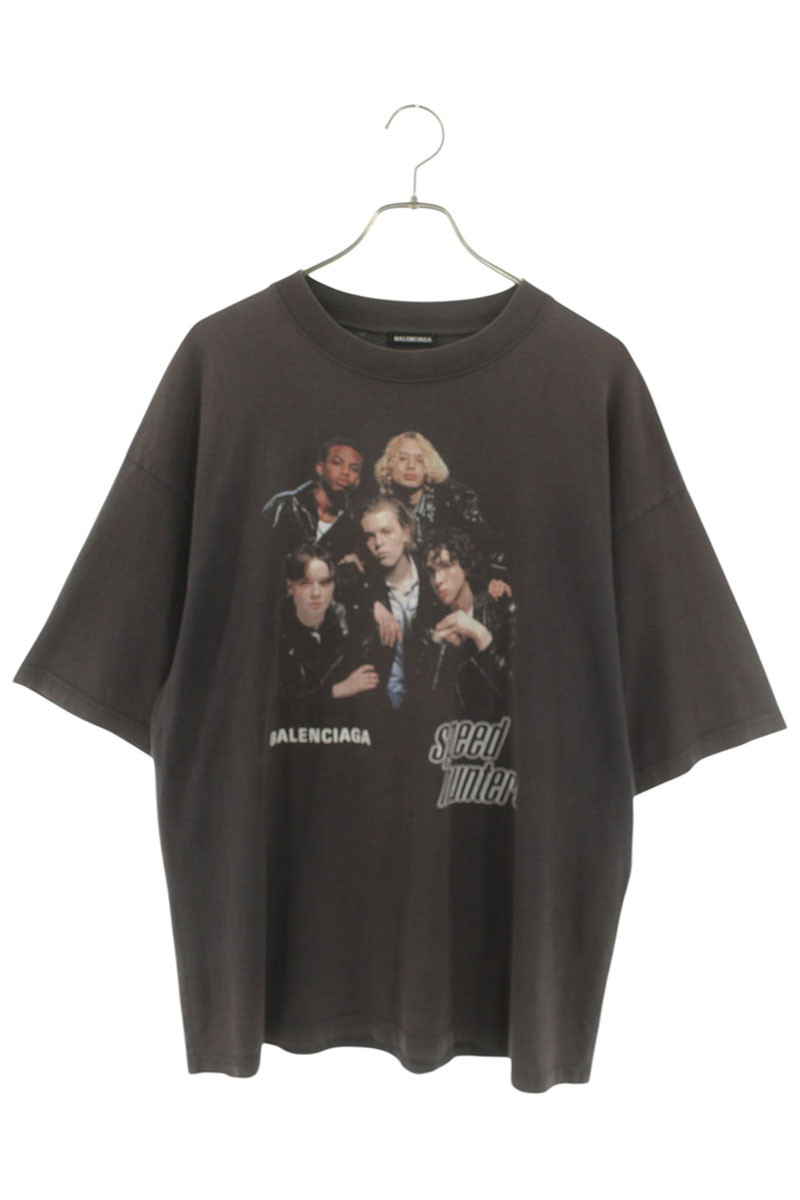 バレンシアガ BALENCIAGA　 サイズ:M 541877 TCV38 スピードハンターズプリントTシャツ(ブラック)【504062】【OM10】【メンズ】【中古】bb127#rinkan*B