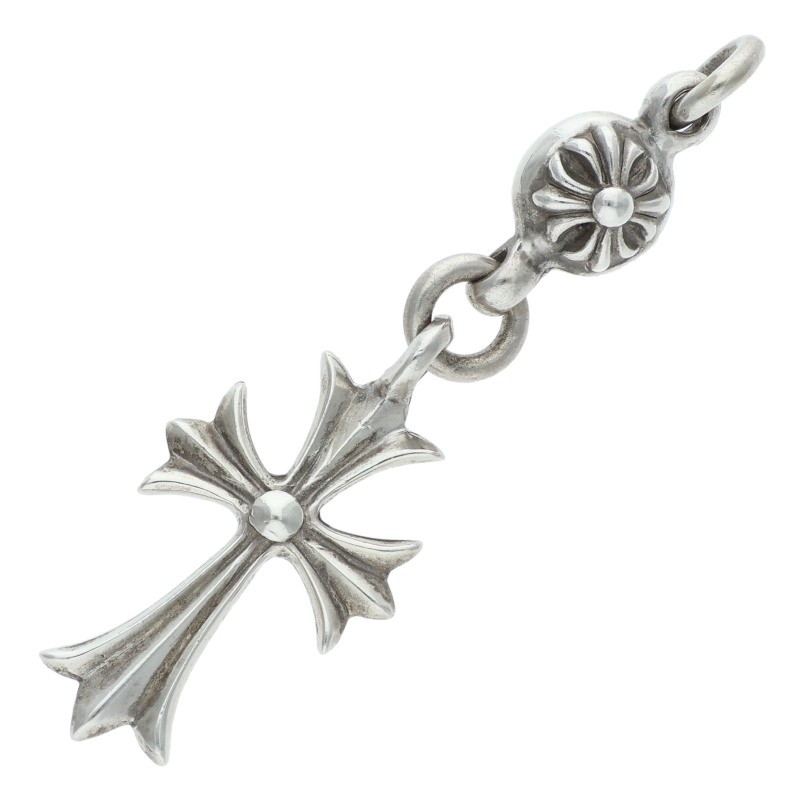 クロムハーツ Chrome Hearts   1B TNY CH CRS 1ボールタイニーCH差し交わす 年寄りの 惹きつける しろがね色首飾りいの一番(しろがね色 6.67g)【105062】【NO05】【小物】【中古】bb378#rinkan*B