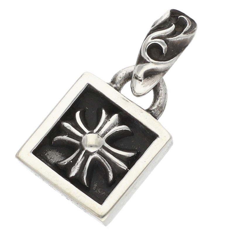 クロムハーツ Chrome Hearts   FRAMED CH PLUS フレームドCHつけ加える 引きつける しろがね色首飾りとっ始め(しろがね色 4.96g)【904062】【聞き入れる15】【小物】【中古】bb297#rinkan*B