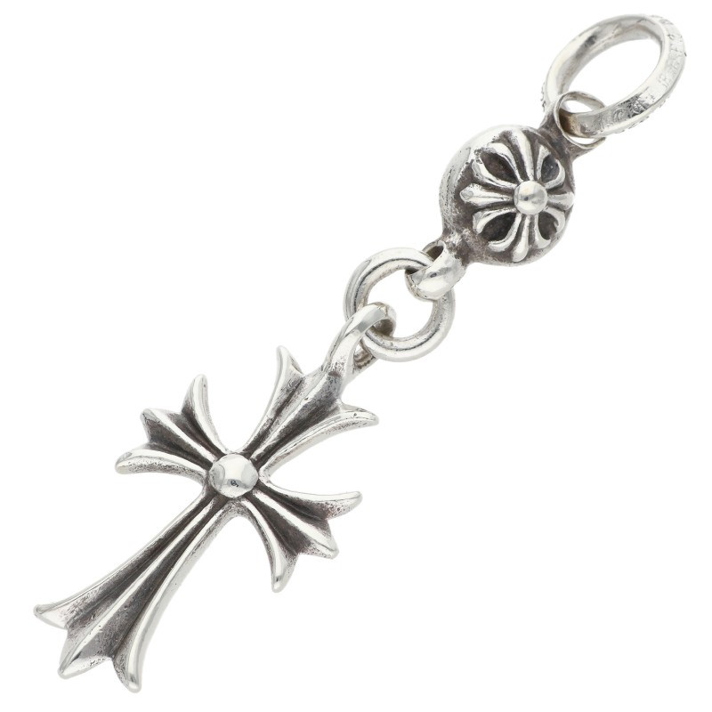 クロムハーツ Chrome Hearts　 1B TNY CH CRS 1ボールタイニーCHクロス チャーム シルバーネックレストップ(シルバー 6.59g)【804062】【OK15】【小物】【中古】bb422#rinkan*B