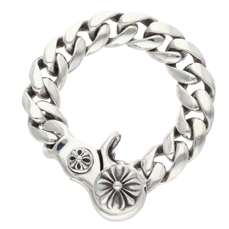 クロムハーツ Chrome Hearts 大いさ:13LINK  CLSC CHN LNK クラシックリンククリップ しろがね色腕輪(しろがね色 130.36g)【804062】【聞き届ける15】【小物】【中古】bb450#rinkan*B