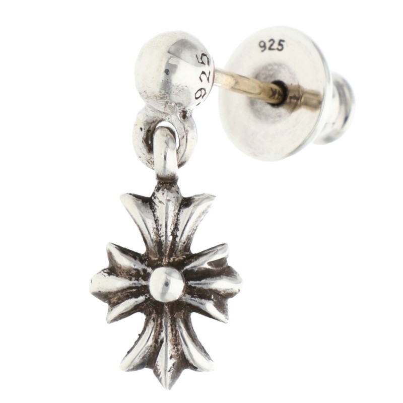 クロムハーツ Chrome Hearts   TNY E CH PLS 1 タイニーECHつけ加える落っこちる しろがね色ピアス(しろがね色 1.22g)【904062】【os06】【小物】【中古】bb378#rinkan*B