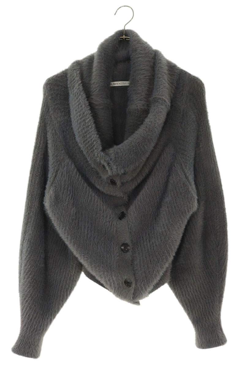 ジョンローレンスサリバン JOHNLAWRENCESULLIVAN 大きさ:ONE SIZE  JLS RIBED SHAGGY OVER HI-NECK KNIT CARDIGAN 4D009-0325-34 リブドシャギーハイネックカーディガン(薄墨色)【014062】【BS99】【レディース】【中古】bb423#rinkan*B