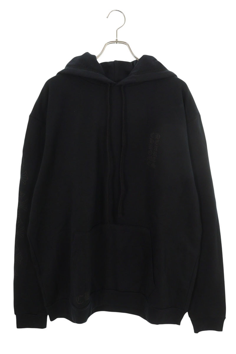 クロムハーツ Chrome Hearts 大いさ:XL  SWTSHRT PLVR LTD マイアミ制限事項袖セメタリークロスプリントプルオーバーパーカー(黒いこと)【014062】【FK04】【メンズ】【中古】bb177#rinkan*A