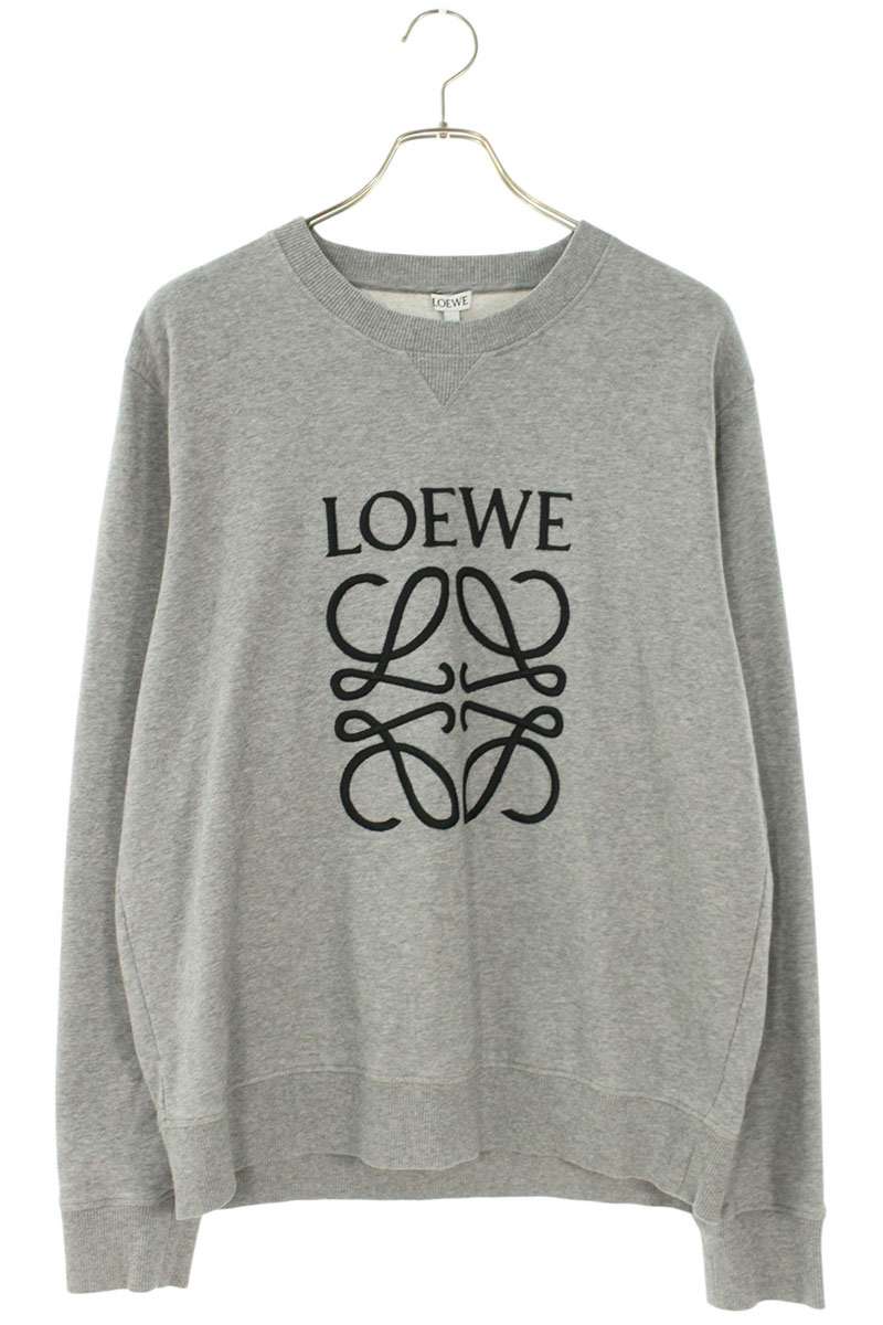 ロエベ LOEWE　 サイズ:XL H6169410OF アナグラムエンブロイダリークルーネックスウェット(グレー)【804062】【SB01】【メンズ】【中古】bb380#rinkan*B