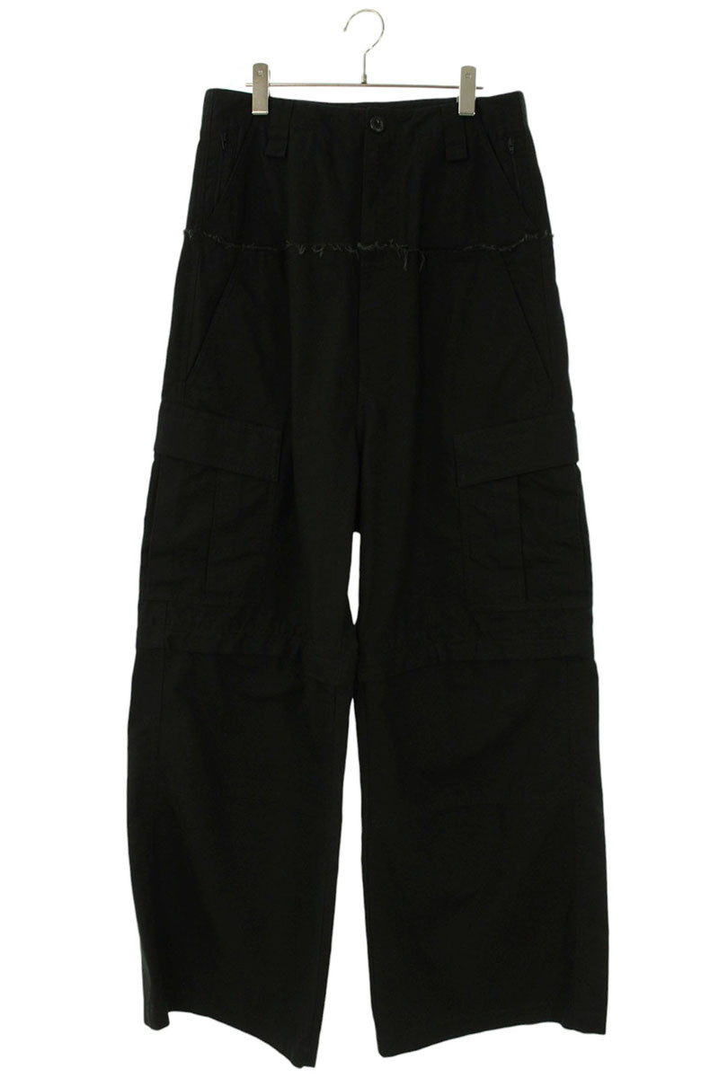 バレンシアガ BALENCIAGA サイズ:XS 808908 TQP13 カットアップカーゴロングパンツ(ブラック)【804062】【OM10】【メンズ】【レディース】【中古】bb380#rinkan*B|RINKAN