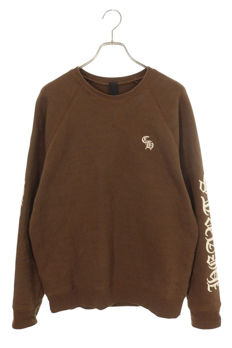 クロムハーツ Chrome Hearts　 サイズ:L SLO RIDE CHロゴ刺繍スウェット(ブラウン)【904062】【OS06】【メンズ】【中古】bb453#rinkan*B