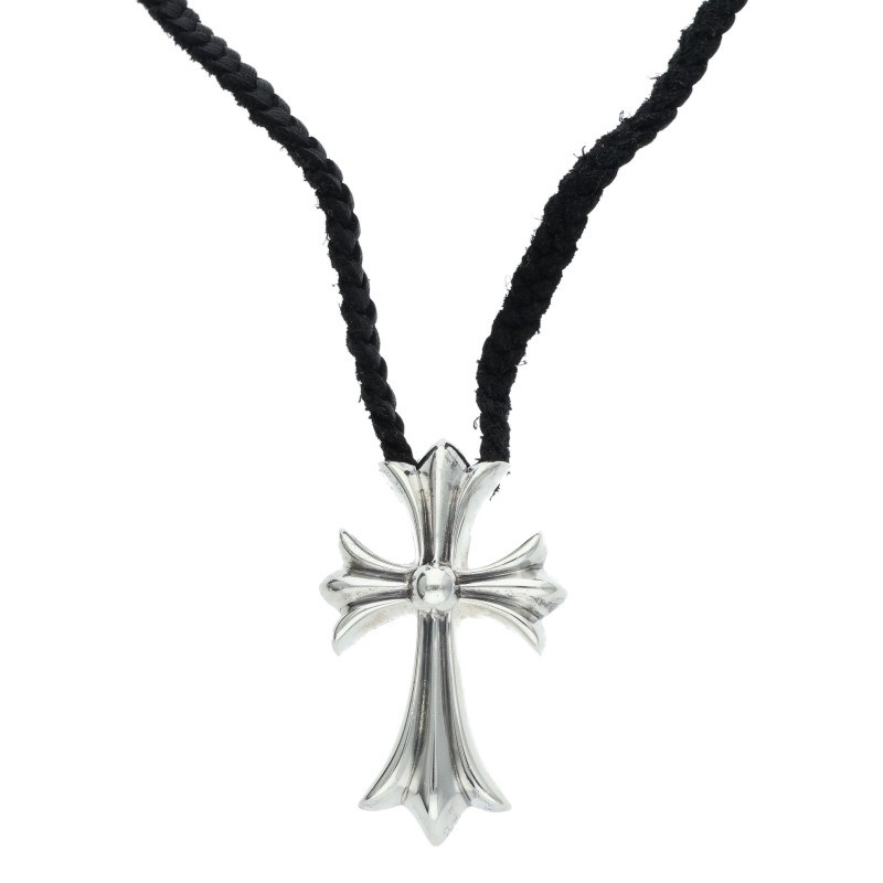 クロムハーツ Chrome Hearts CH CRS SML BC スモールCHクロスボロチップ Wボロチップ シルバーネックレス(ブラック×シルバー 総重量36.7g)【804062】【SJ02】【小物】【中古】bb467#rinkan*B |RINKAN