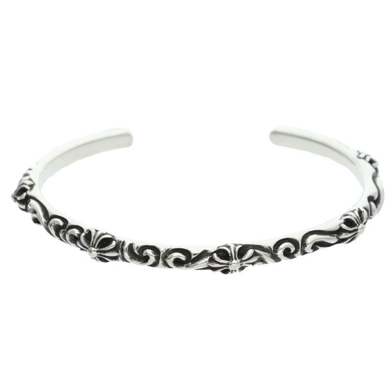 クロムハーツ Chrome Hearts　 サイズ:M BANGLE SBT SBTバンド シルバーブレスレット(シルバー 18.35g)【014062】【SS07】【小物】【中古】bb51#rinkan*B