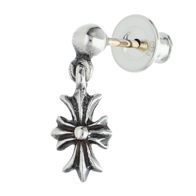 クロムハーツ Chrome Hearts   TNY E CH PLS 1 タイニーECHつけ加える落っこちる しろがね色ピアス(しろがね色 1.18g)【904062】【NO05】【小物】【中古】bb51#rinkan*B