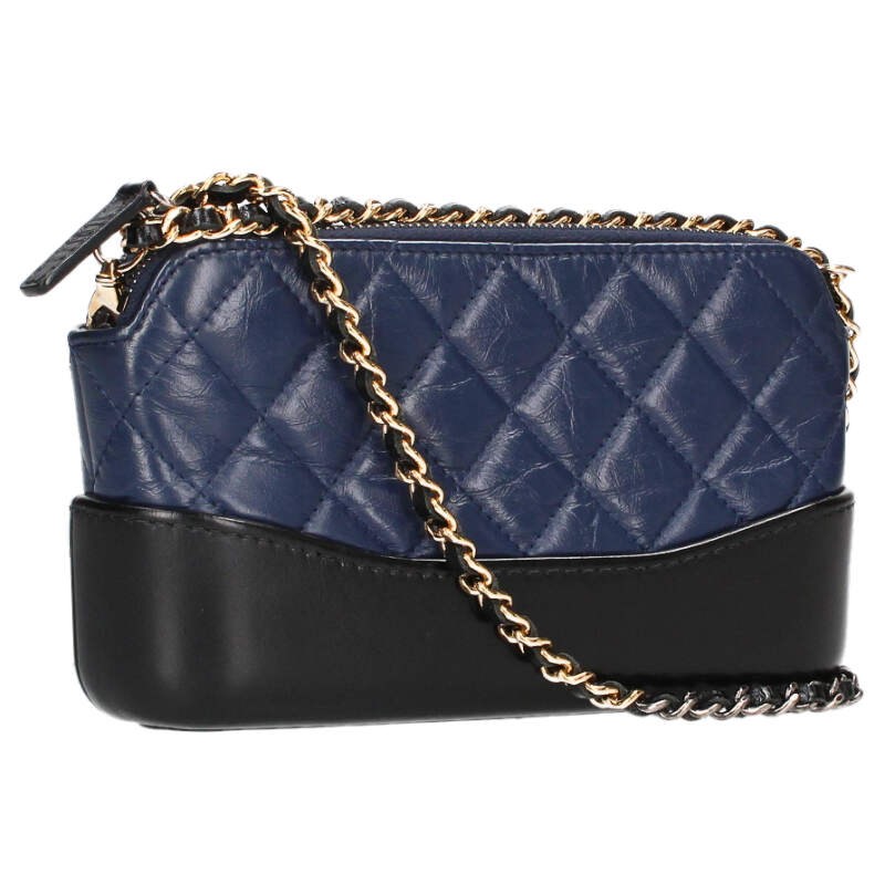 シャネル CHANEL　 ガブリエル ドゥ シャネル エイジドカーフスキンホーボーチェーンウォレット(ネイビー×ブラック×ゴールド)【914062】【BS99】【小物】【中古】bb30#rinkan*B