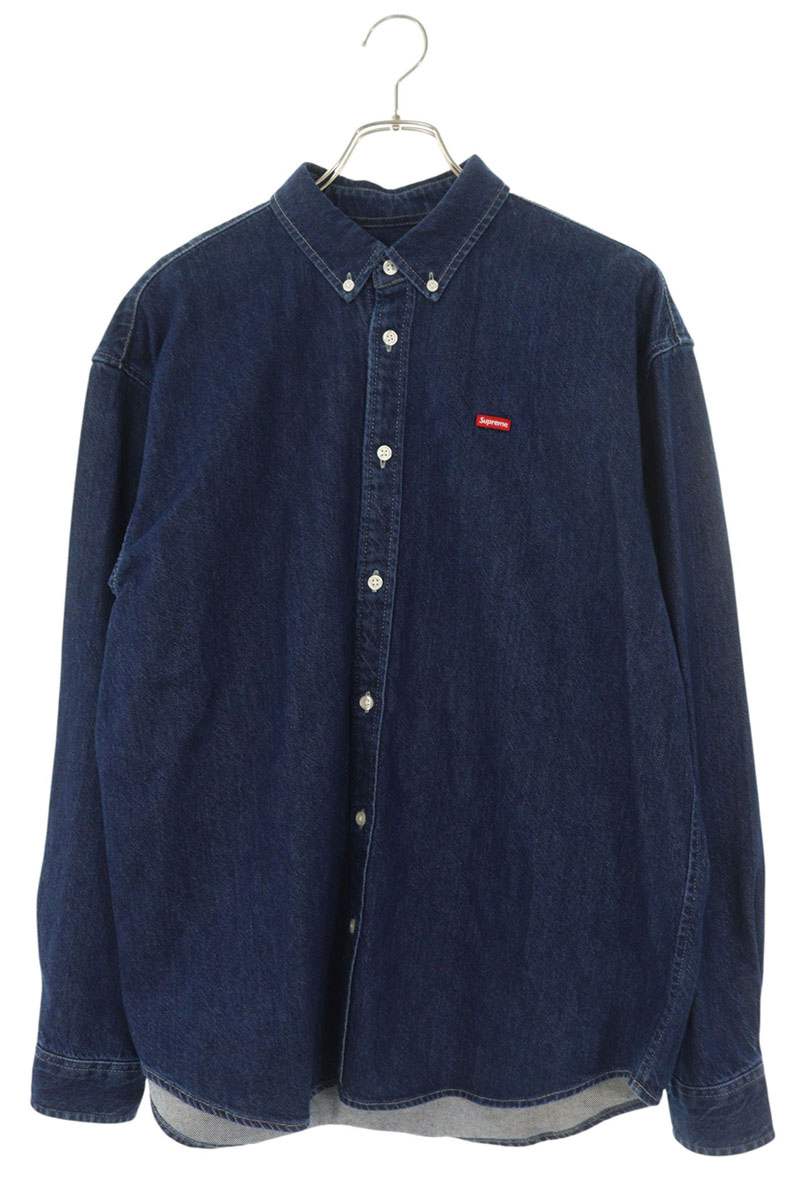 シュプリーム SUPREME　 サイズ:M 24AW Small Box Shirt スモールボックスロゴデニム長袖シャツ(インディゴ)【904062】【SB01】【メンズ】【中古】bb30#rinkan*B
