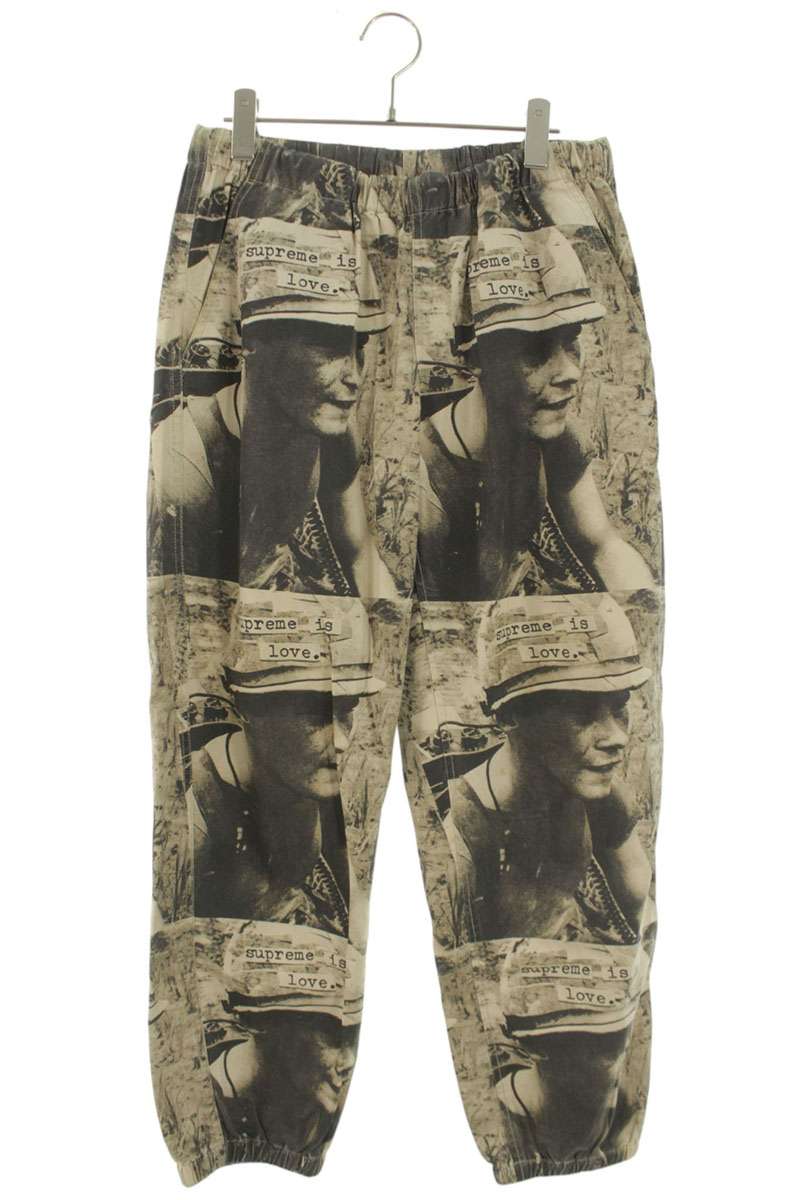 シュプリーム SUPREME 大いさ:S  Is Love Skate Pant 総柄コットンスケートロングパンツ(赤銅色×黒いこと)【114062】【BS99】【メンズ】【中古】bb295#rinkan*B