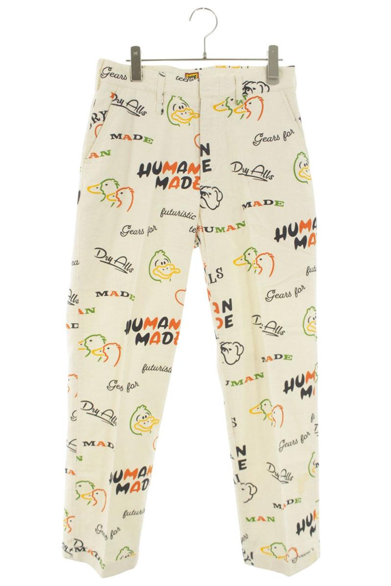 ヒューマンメイド HUMAN MADE　サイズ:S 23SS PRINTED CHINO PANTS 総柄コットンロングパンツ(ベージュ調)【114062】【BS99】【メンズ】【中古】bb295#rinkan*C｜RINKAN