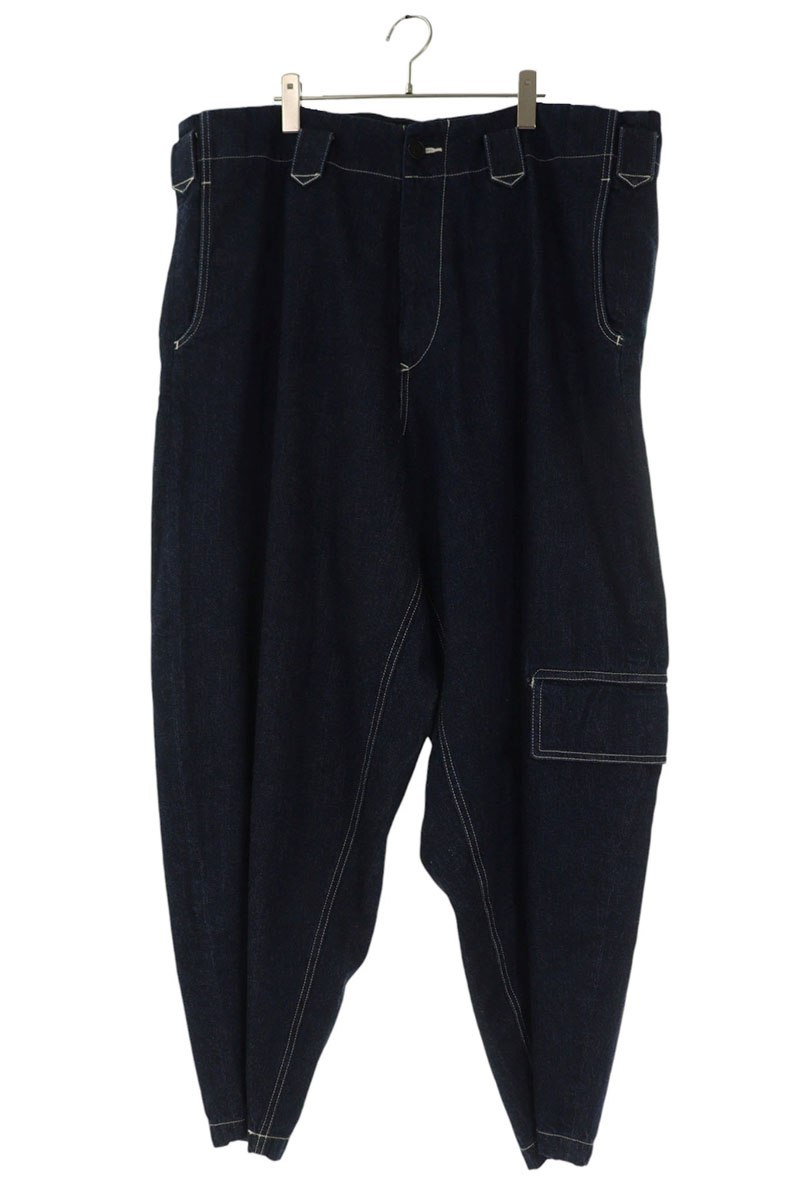 ヨウジヤマモトプールオム YOHJI YAMAMOTO POUR HOMME　 サイズ:3 24AW 12OZ DENIM FRAP POCKET PANTS HO-P93-537 フラップポケットデニムパンツ(インディゴ)【014062】【BS99】【メンズ】【中古】bb411#rinkan*B
