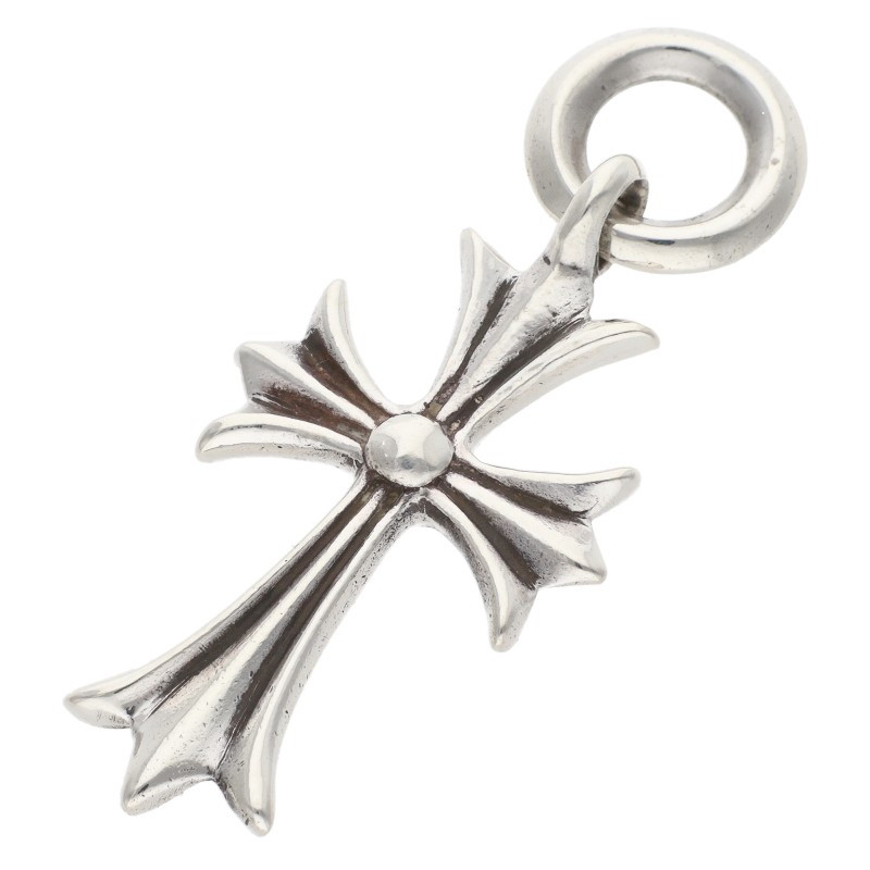 クロムハーツ Chrome Hearts TINY CH CROSS タイニーCHクロス チャーム シルバーネックレストップ(シルバー 3.27g)【414062】【FK04】【小物】【中古】bb297#rinkan*B |RINKAN