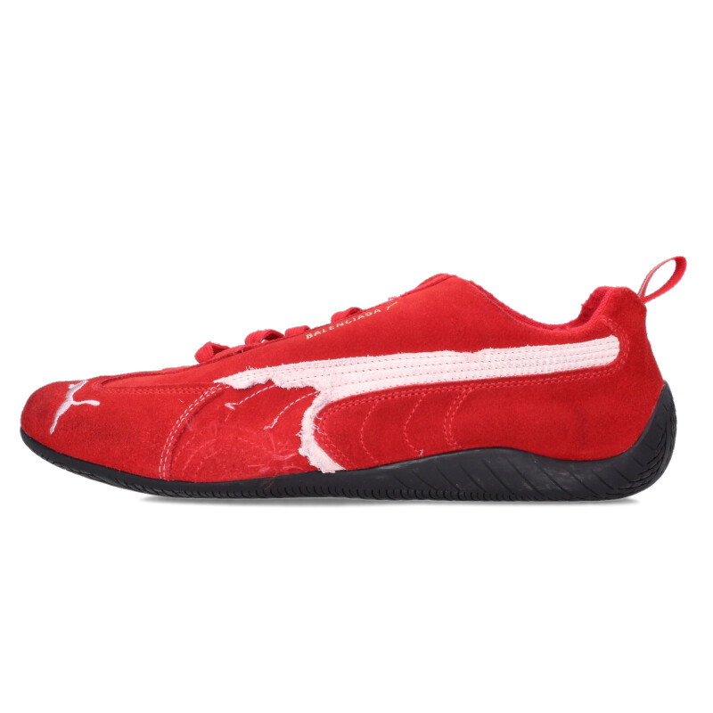 バレンシアガ BALENCIAGA ×ピューマ PUMA 大きさ:42  406519 ダブルネームスエードユーズド産業スニーカー(赤いこと)【014062】【OM10】【メンズ】【小物】【中古】bb453#rinkan*B