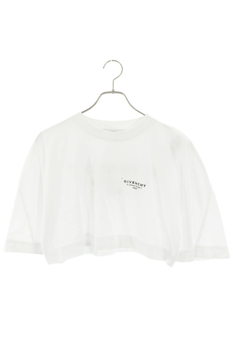 ジバンシィ GIVENCHY　 サイズ:S 25AW BW70FKP75N クロップドロゴプリントTシャツ(ホワイト)【214062】【BS99】【レディース】【中古】bb205#rinkan*B