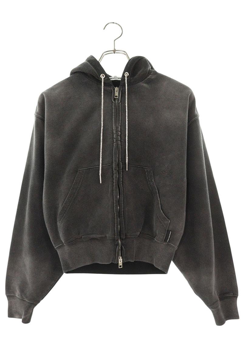 アレキサンダーワン ALEXANDER WANG 大きさ:XXS  4CC1252112 ラインストーンジップパーカー(薄墨色調)【114062】【BS99】【レディース】【中古】bb297#rinkan*A