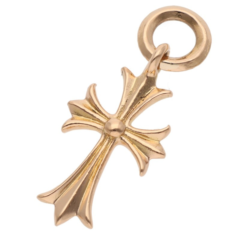 クロムハーツ Chrome Hearts   22K TINY CH CROSS タイニーCHはりつけ台 年寄りの惹き付ける ゴールド頸飾りいの一番(黄色ゴールド 5.98g)【614062】【NO05】【小物】【中古】bb209#rinkan*B
