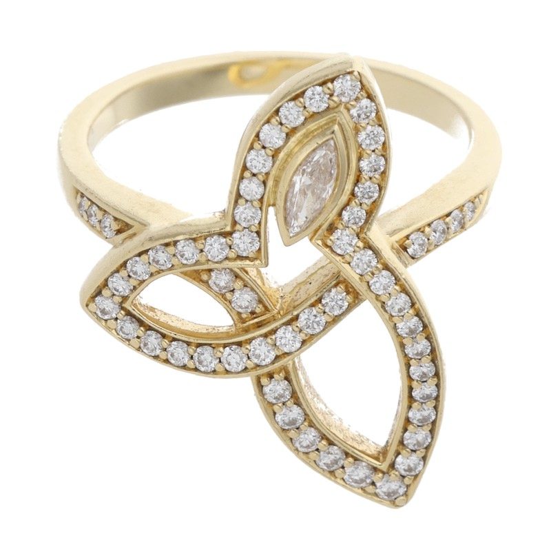 ハリーウィンストン HARRY WINSTON 大いさ:12号  リリークラスター K18YG金剛石輪っか(黄色ゴールド×せつ然たる 6.62g)【214062】【SS13】【小物】【中古】bb310#rinkan*B