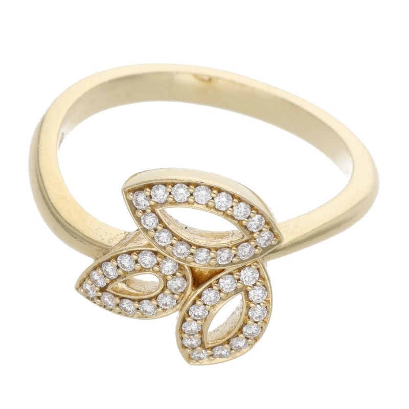 ハリーウィンストン HARRY WINSTON 大いさ:12.5号  リリークラスターミニ K18YG金剛石輪っか(黄色ゴールド×せつ然たる 4.56g)【214062】【SS13】【小物】【中古】bb310#rinkan*B