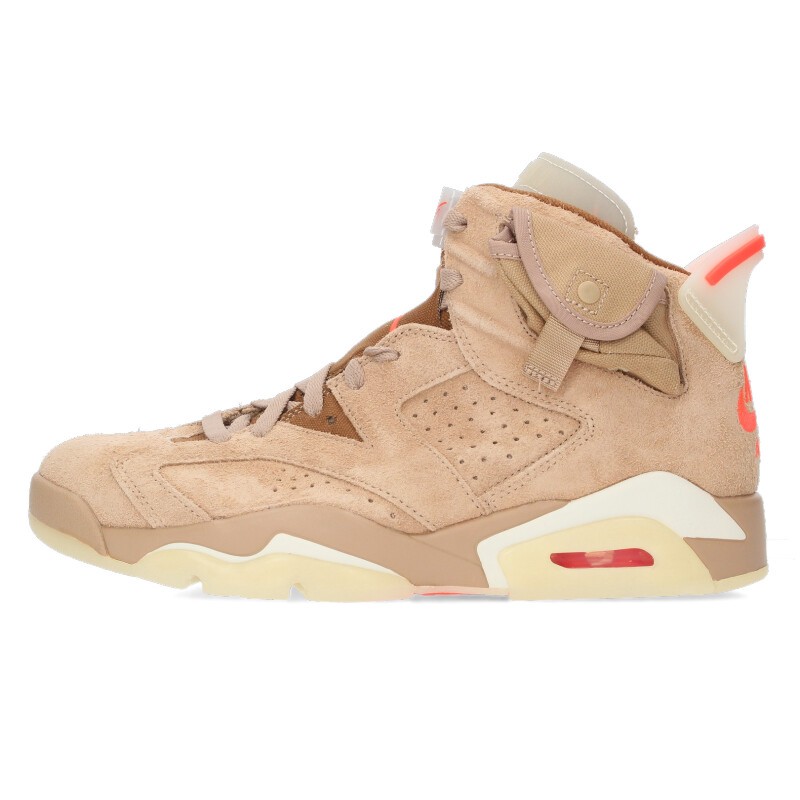ナイキ NIKE　 ×トラヴィススコット Travis Scott サイズ:27cm DH0690-200 Air Jordan 6 British Khaki エアジョーダン6 ブリティッシュカーキスニーカー(カーキ)【614062】【BS99】【メンズ】【小物】【中古】bb33#rinkan*S