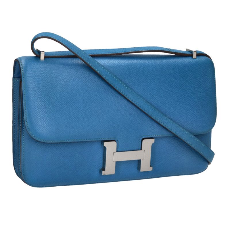 エルメス HERMES コンスタンス エラン □O刻印 SV金具エプソンショルダーバッグ(ブルー)【314062】【SB01】【小物】【中古】bb334#rinkan*B