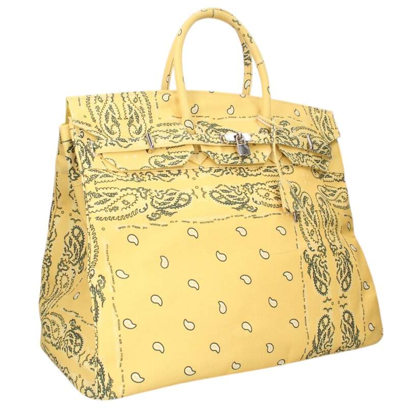 ザワールドイズユアーズ THE WORLD IS YOURS 大きさ:50  Paisley Travel bag 50 ペイズリートラベルハンドバッグ(黄色調)【324062】【BS99】【小物】【中古】bb205#rinkan*C