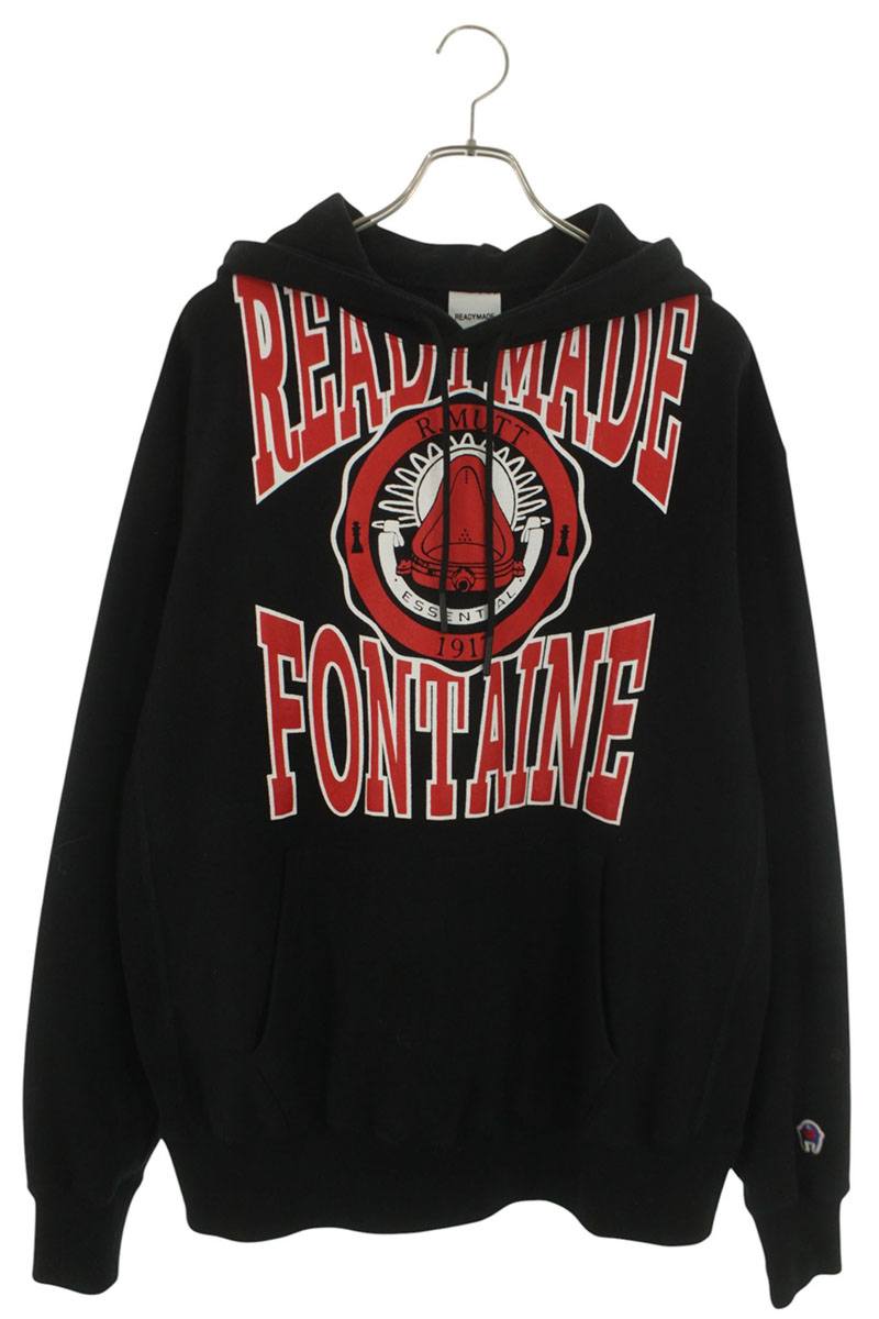 レディメイド READYMADE サイズ:M  RE-CO-BK-00-00-195 カレッジロゴパーカー(ブラック×レッド)【414062】【BS99】【メンズ】【中古】bb455#rinkan*B