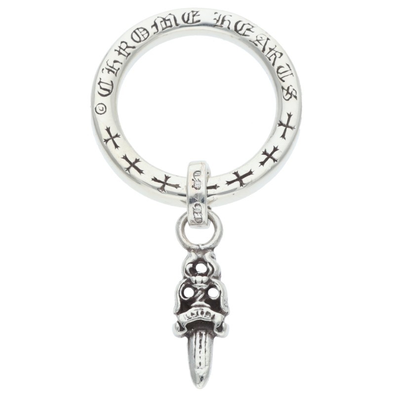 クロムハーツ Chrome Hearts 大いさ:8.5号  NTFL W NTFL wダガーモチーフ しろがね色輪っか(しろがね色 4.99g)【314062】【SS07】【小物】【中古】bb297#rinkan*B