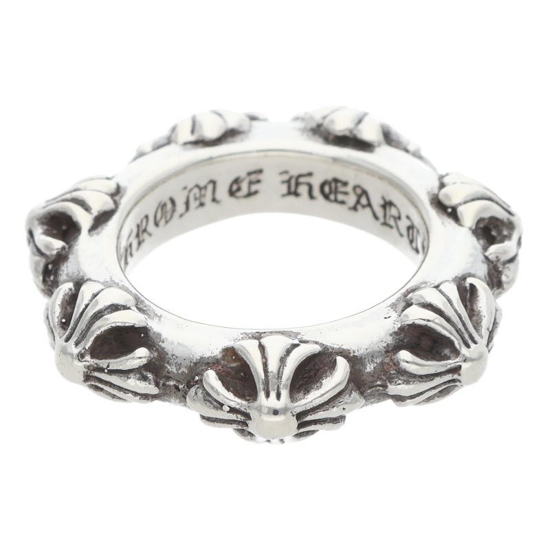 クロムハーツ Chrome Hearts 大きさ:6号  CROSS BAND 差し交わすダンス楽隊 しろがね色輪っか(しろがね色 10.43g)【105062】【HJ12】【小物】【中古】bb297#rinkan*B