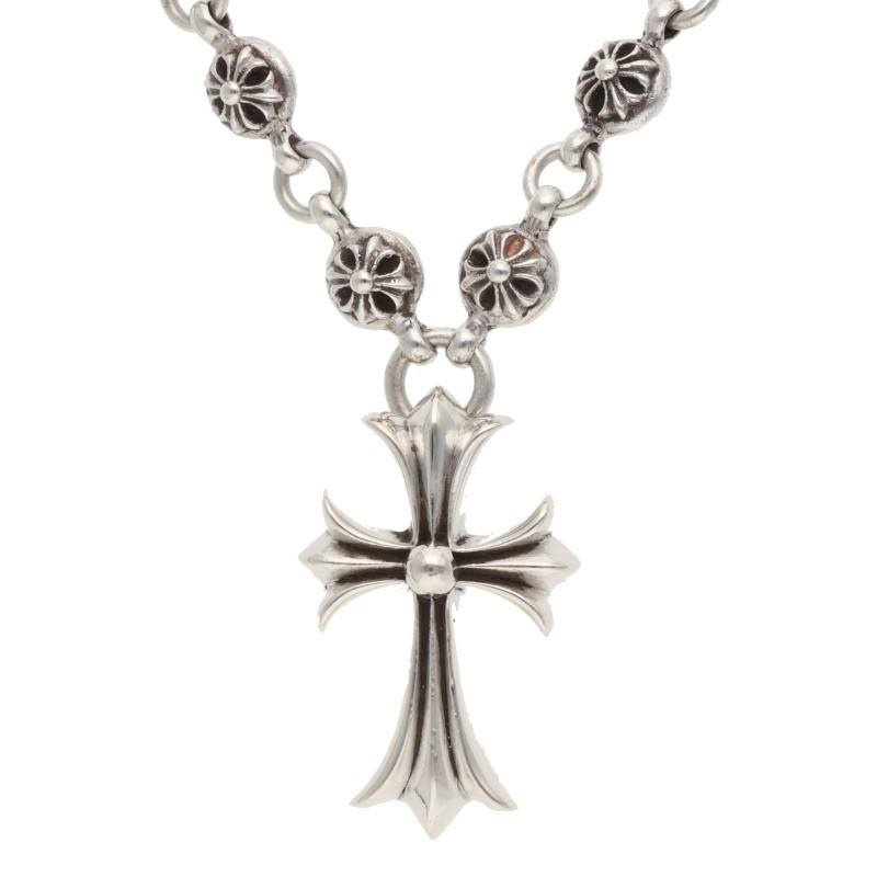クロムハーツ Chrome Hearts　 サイズ:22inch #1 CRSBL CHN SML CH CRS クロスボールチェーンスモールCHクロス シルバーネックレス(シルバー 123.85g)【414062】【OK15】【小物】【中古】bb297#rinkan*B