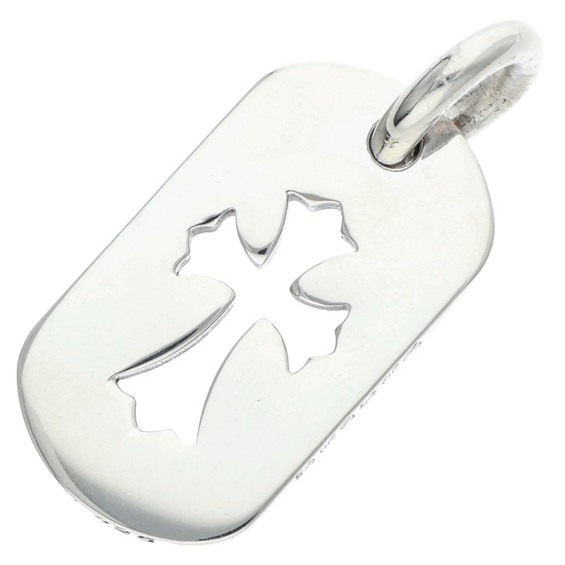 クロムハーツ Chrome Hearts D TAG SML CO CRS カットアウトクロスドッグタグ スモールドッグタグネックレストップ(シルバー 9.54g)【414062】【SS07】【小物】【中古】bb76#rinkan*B |RINKAN