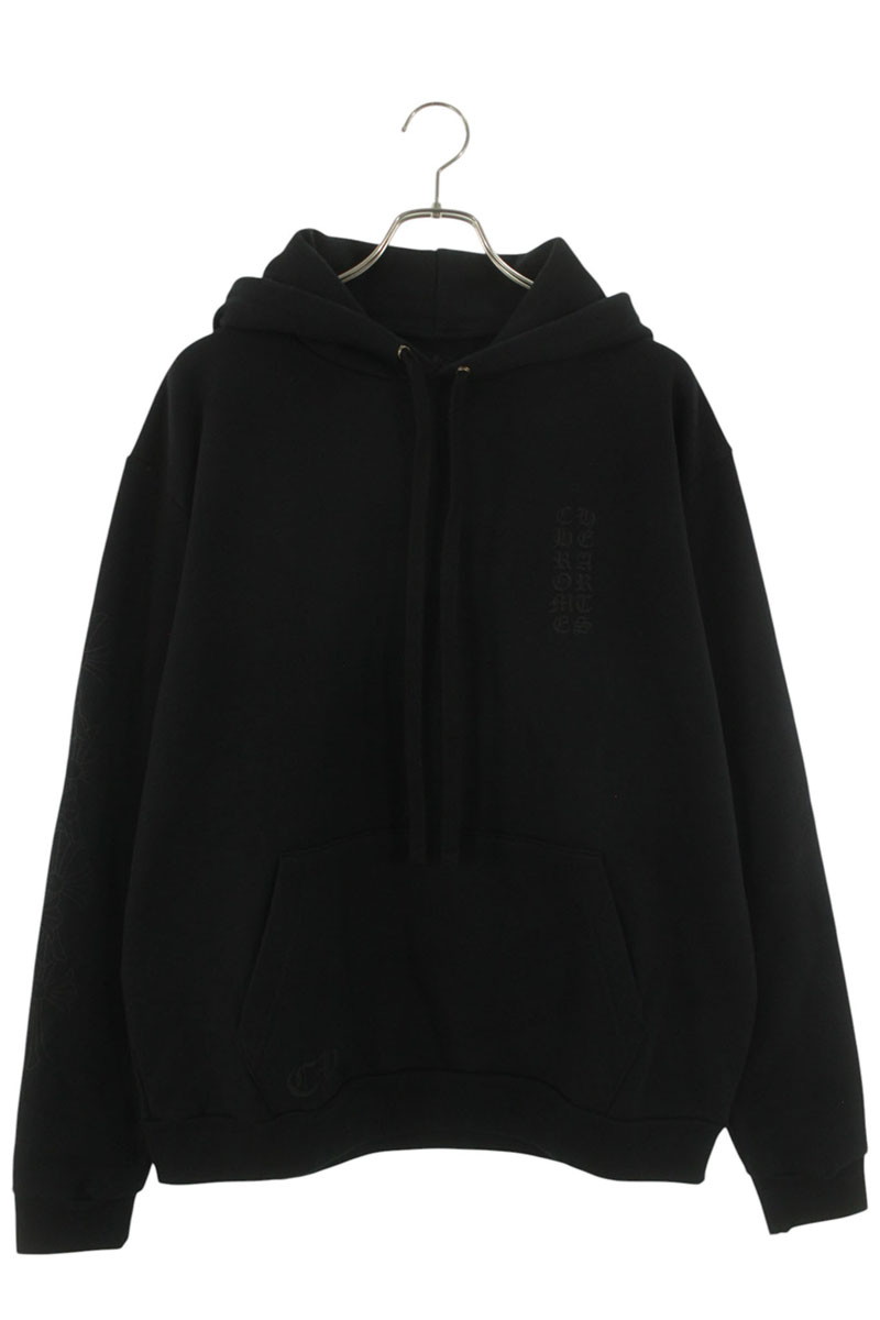 クロムハーツ Chrome Hearts 大いさ:M  SWTSHRT PLVR LTD マイアミ制限事項袖セメタリークロスプリントプルオーバーパーカー(黒いこと)【614062】【FK04】【メンズ】【中古】bb177#rinkan*A