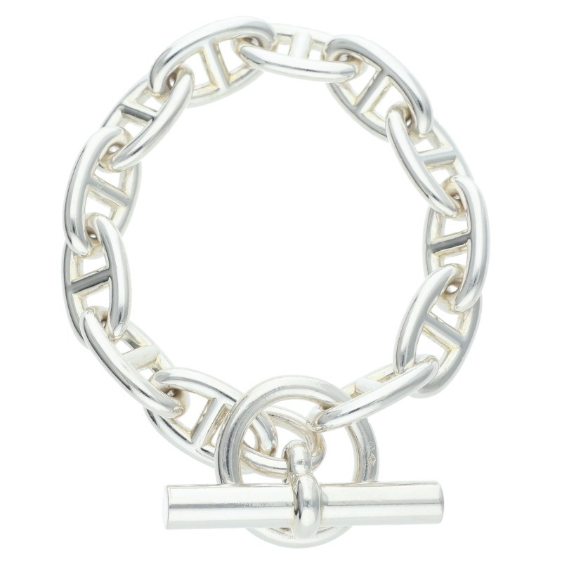 エルメス HERMES 大きさ:12LINK  Chaine d\u0027Ancre GM シェーヌダンクルGMしろがね色腕輪(しろがね色 68.89g)【514062】【SB01】【小物】【中古】bb205#rinkan*B