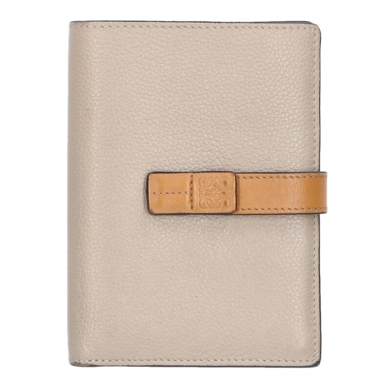 ロエベ LOEWE   C660S87X01 ミディアムバーティカルウォレット アナグラムレザー2つ折り銭入れ(ベージュ調)【324062】【BS99】【小物】【中古】bb359#rinkan*B