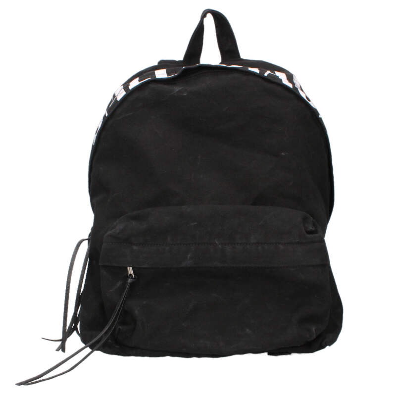 バレンシアガ BALENCIAGA   827206 編集人 汚れた状態工業ロゴプリントバックパック(黒いこと)【624062】【BS99】【小物】【中古】bb459#rinkan*A