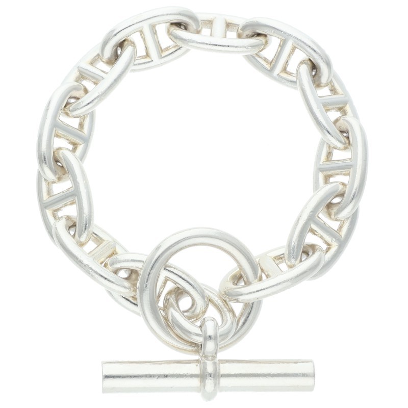 エルメス HERMES 大きさ:12LINK  Chaine d\u0027Ancre GM シェーヌダンクルGMしろがね色腕輪(しろがね色 68.73g)【614062】【NO05】【小物】【中古】bb76#rinkan*B