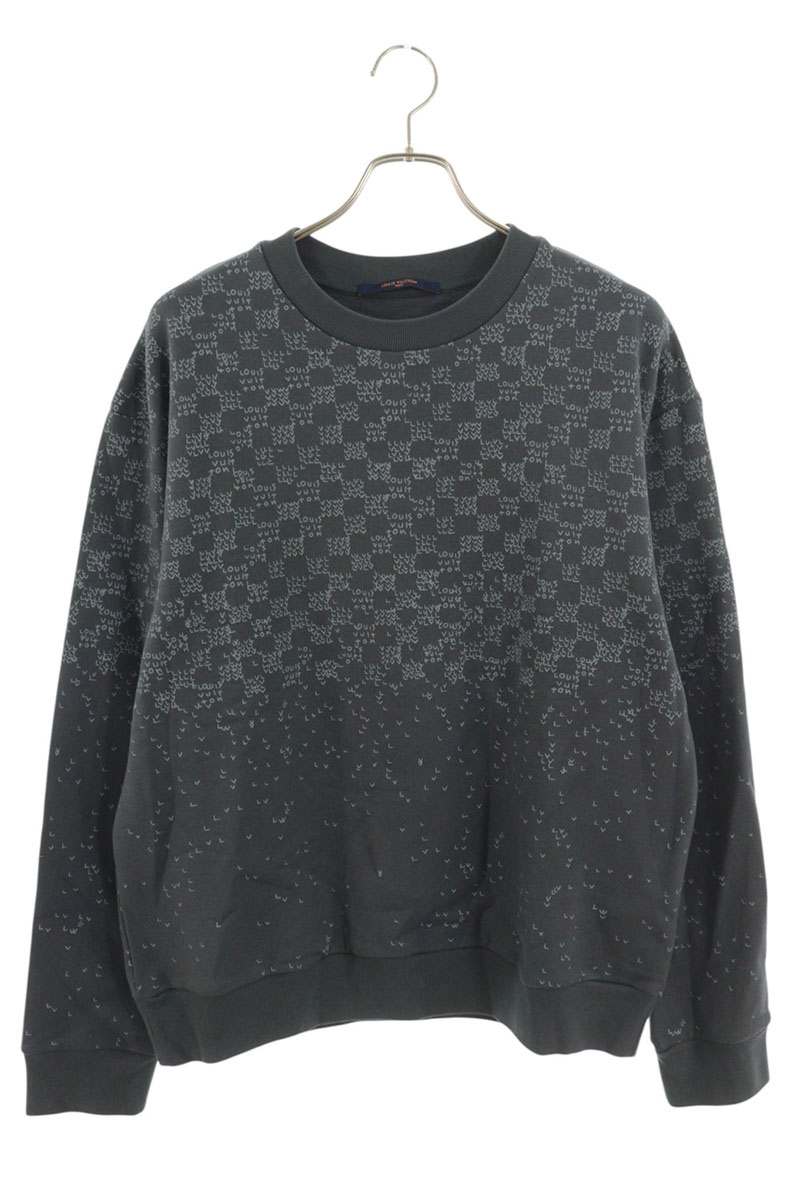 ルイヴィトン LOUISVUITTON 大きさ:XL  22AW  RM222M IHN HNY11W ダミエスプレッドプリントスウェット(薄墨色)【514062】【SB01】【メンズ】【中古】bb356#rinkan*B