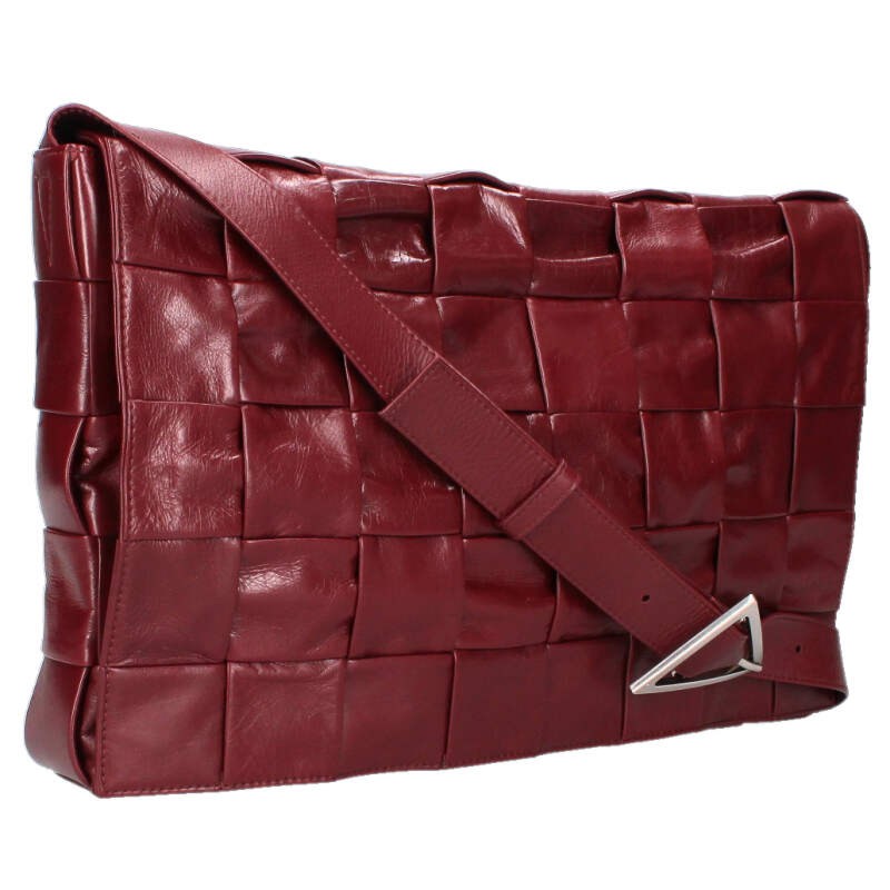 ボッテガヴェネタ BOTTEGA VENETA   Maxi Cassette 691407 VCQ71 3724 マキシイントレチャートレザーショルダーバッグ(ボルドーワイン)【624062】【BS99】【小物】【中古】bb428#rinkan*A