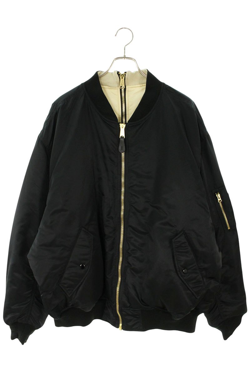 ヴェトモン VETEMENTS ×アルファ ALPHAINDUSTRIES サイズ:XS  UAH21JA001 リバーシブルダブルジップブルゾン(ブラック×オフホワイト)【614062】【SB01】【メンズ】【中古】bb310#rinkan*B