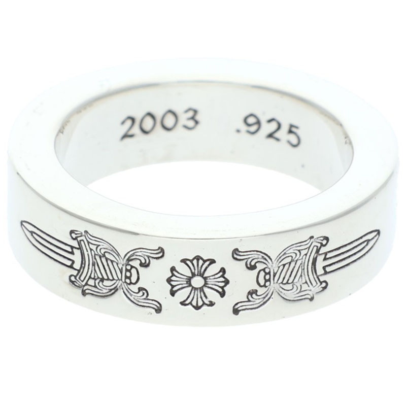 クロムハーツ Chrome Hearts 大いさ:11号  6粍 SPACER DAGGER 6粍スペーサーダガー しろがね色輪っか(しろがね色 10.2g)【714062】【SS07】【小物】【中古】bb297#rinkan*A