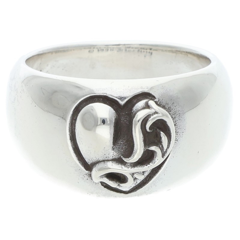 クロムハーツ Chrome Hearts 大きさ:19.5号  HEART IN BAND ハートインバンド しろがね色輪っか(しろがね色 15.35g)【024062】【NO05】【小物】【中古】bb30#rinkan*B