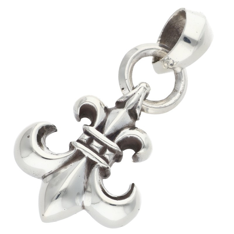 クロムハーツ Chrome Hearts　 BS FLUER w BALE BSフレアペンダント Wベイル ペンダントネックレストップ(シルバー 27.52g)【614062】【GZ11】【小物】【中古】bb297#rinkan*B